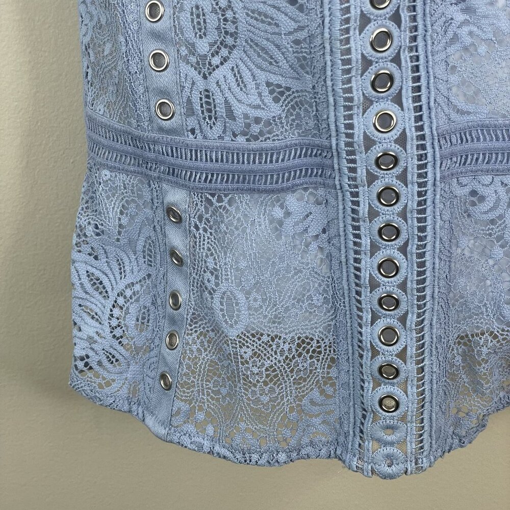 Victoria's Secret Coquette Lace Corset Lingerie Top 34C Ice Blue Layering Y2K - Picture 4 of 13
